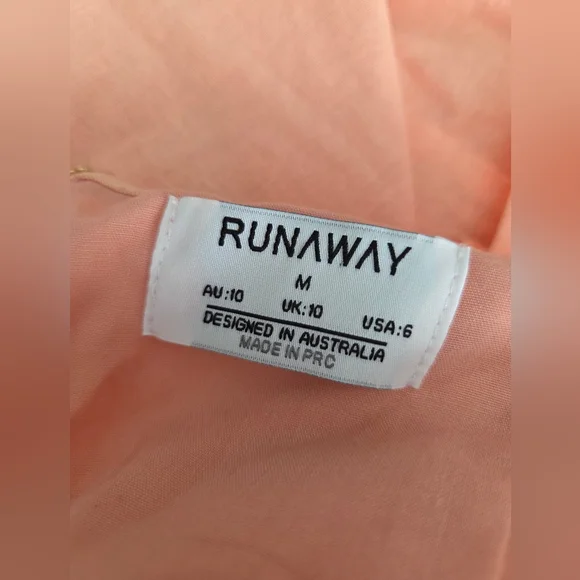 Runaway The Label Peach Ruffle Off the Shoulder Mini Dress Size 6 - Picture 6 of 6